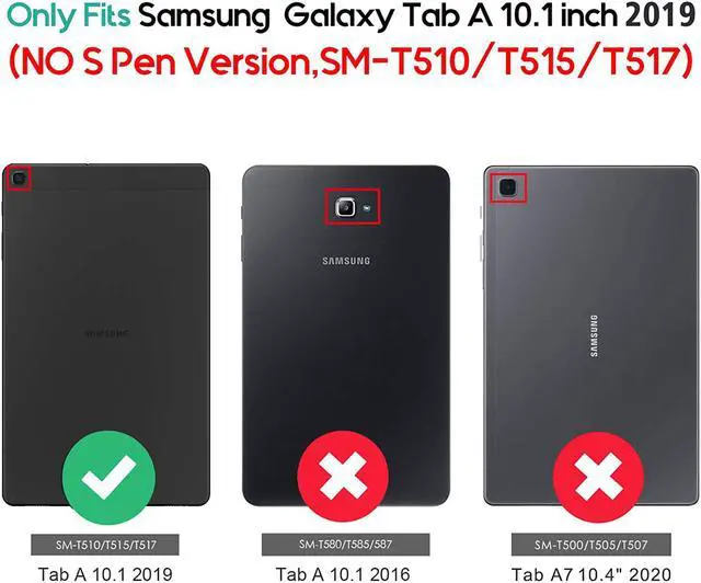 Alt view image 2 of 7 - Slim Case for Galaxy Tab A 10.1 2019 Model T510 T515 T517 Lightweight Stand Case Shell Cover for 10.1 Inch Galaxy Tab A Tablet SM-T510 SM-T515 SM-T517 2019 Release -Navy
