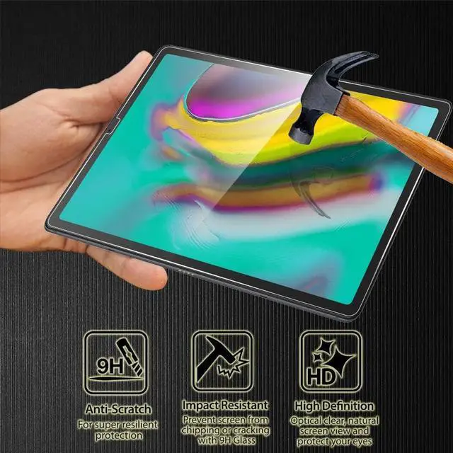 Alt view image 3 of 5 - (2 Pack) Tempered Glass Screen Protector Compatible for  Galaxy Tab S5e (T725 T720)/Tab S6 10.5 inch 2019 Anti-Scratch 9 Hardness High Definition Bubble-Free