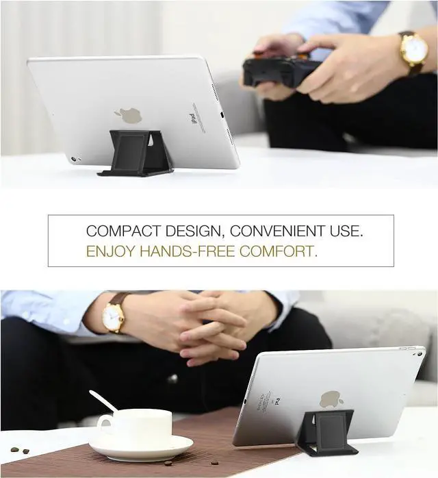 Alt view image 7 of 7 - Phone/Tablet Stand Foldable Tablet Holder Compatible with iPhone 17/17 Air/17 Pro/17 Pro Max iPhone 16/Pro/Pro Max/Plus iPhone 15/Pro/Pro Max/Plus iPhone 14/Pro/Pro Max/Plus Black