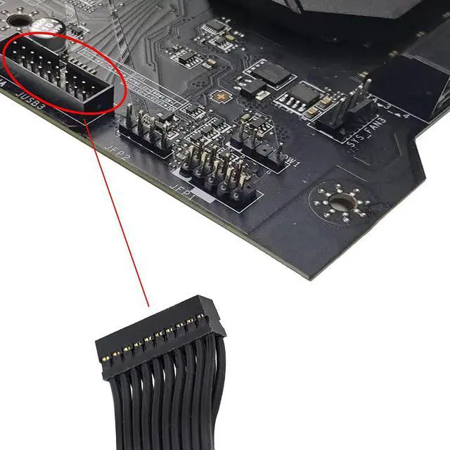Alt view image 5 of 6 - GINTOOYUN USB 3.0 Header Extension Cable,USB 3.0 19/20 Pin Male to Female Internal Extension Adapter(5.9 inch)