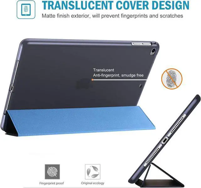 Alt view image 5 of 7 - Smart Case for iPad 9.7 Inch iPad 6th 5th Generation Cases iPad Air 2 iPad Air Case Slim Soft TPU Cover Smart Case for iPad 9.7 2018 2017 Model iPad Air 2 Air 1 -Navy