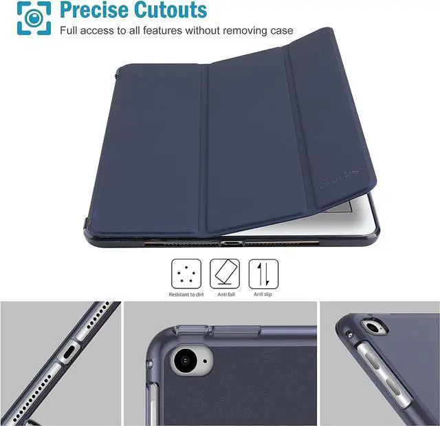 Alt view image 6 of 7 - Smart Case for iPad 9.7 Inch iPad 6th 5th Generation Cases iPad Air 2 iPad Air Case Slim Soft TPU Cover Smart Case for iPad 9.7 2018 2017 Model iPad Air 2 Air 1 -Navy