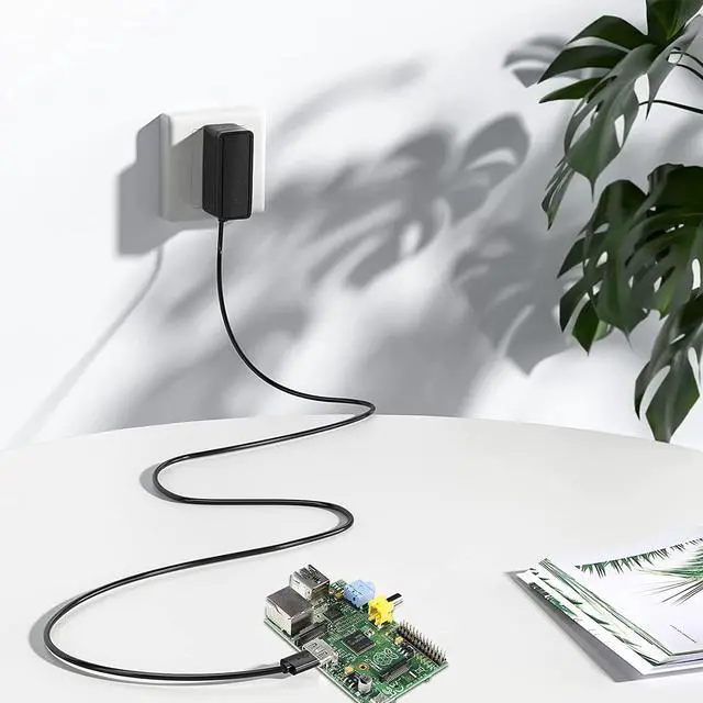 Alt view image 2 of 7 - Raspberry Pi Power Supply, SoulBay 5V 3A Micro USB AC Adapter with 6Feet Long Cord for Raspberry Pi 3 2 Model B/B+ Pi A/A+ Zero, Android Tablet, Compatible with DC5V 2.5A 2A - OEM