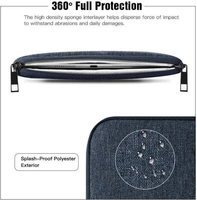 Alt view image 4 of 7 - 9-11 Tablet Sleeve Bag for iPad 11-inch A16 2025 iPad 10th Gen. 10.9 iPad 10.2 iPad Air 11 Inch/5th/4th Gen. 10.9 Galaxy Tab A9 Plus 11 Protective Bag Fit Smart Keyboard Dusty Blue