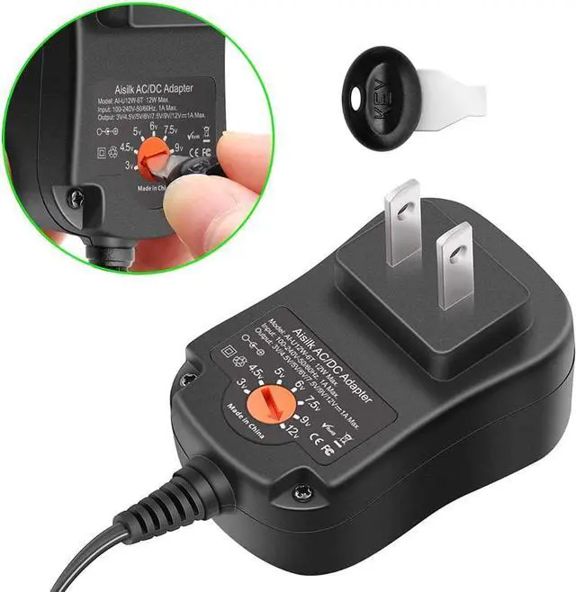 Alt view image 4 of 7 - Multi-Voltage AC DC Power Adapter 12W 3V 4.5V 5V 6V 7.5V 9V 12V 1000mA 1A Universal Switching Power Supply AC/DC Charger with 8 Plugs for Speaker Router Baby Monitor CCTV Camera