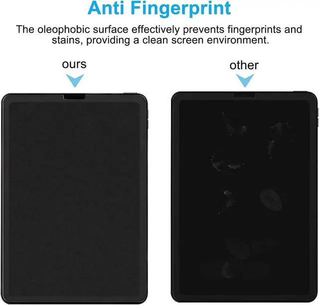 Alt view image 5 of 6 - [2 Pack Matte Glass Screen Protector Compatible with iPad Pro 11 2022/iPad Air 5 2022/iPad Air 4th Generation 10.9" [Install Frame] Bubble Free/Anti Glare/Fingerprint Free/Face ID Compatible