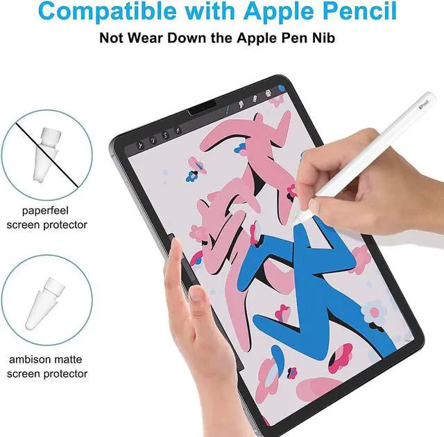 Alt view image 6 of 6 - [2 Pack Matte Glass Screen Protector Compatible with iPad Pro 11 2022/iPad Air 5 2022/iPad Air 4th Generation 10.9" [Install Frame] Bubble Free/Anti Glare/Fingerprint Free/Face ID Compatible