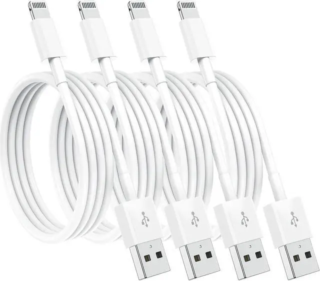 Main image of 4 Pack [Apple MFi Certified] Apple Charging Cables 6ft, iPhone Chargers Lightning Cable 6 Foot, Fast iPhone Charging Cord for iPhone 12/11/11Pro/11Max/ X/XS/XR/XS Max/8/7, ipad(White)