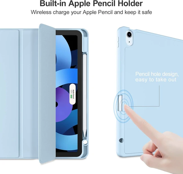 Alt view image 7 of 7 - for iPad Air 11 Inch Case M4/M3/M2 Air 5th/4th Gen 10.9 Sky Blue
