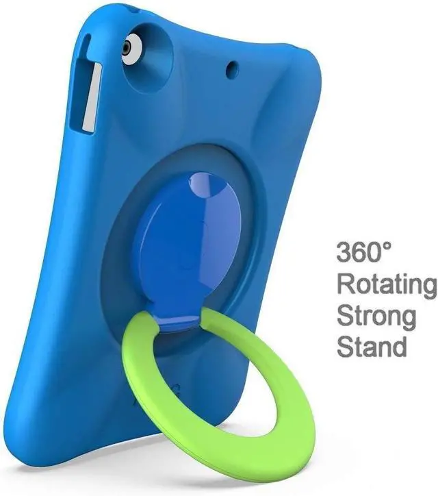 Alt view image 3 of 7 - NLR FUN Pepkoo Kids EVA Case for iPad | Multi-Direction Stable Stand | Compatible with 10.2-Inch iPad 2021/2020/2019 (9th/8th/7th Generation) (Blue+Green)