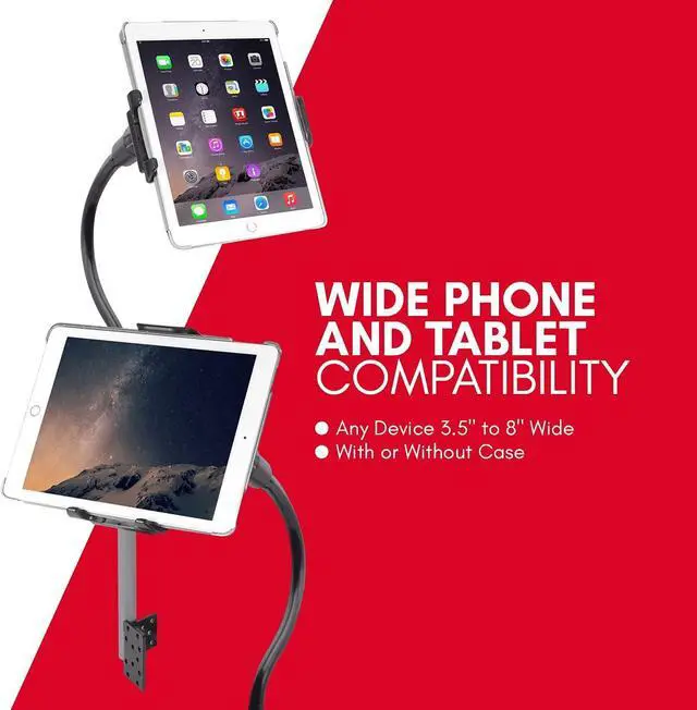 Alt view image 4 of 7 - Car Seat Rail Mount - Super Secure Tablet Mount for Car and Floor Mount Phone Holder - Adjustable Gooseneck iPad Mount for Truck and Any Vehicle - Works with All iPad iPhone Tablets