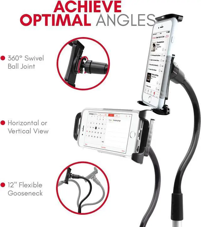 Alt view image 5 of 7 - Car Seat Rail Mount - Super Secure Tablet Mount for Car and Floor Mount Phone Holder - Adjustable Gooseneck iPad Mount for Truck and Any Vehicle - Works with All iPad iPhone Tablets