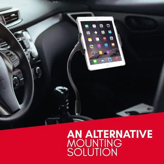 Alt view image 7 of 7 - Car Seat Rail Mount - Super Secure Tablet Mount for Car and Floor Mount Phone Holder - Adjustable Gooseneck iPad Mount for Truck and Any Vehicle - Works with All iPad iPhone Tablets