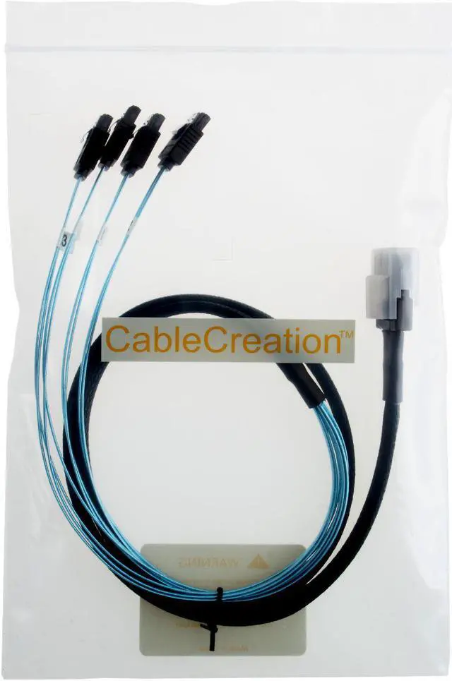 Alt view image 3 of 5 - CableCreation [Reversed Cable] Mini SAS 36Pin (SFF-8087) Male to 4 SATA 7Pin Female Cable, Mini SAS (Target) to 4 SATA (Host) Cable, 0.5M, 1.6 Feet