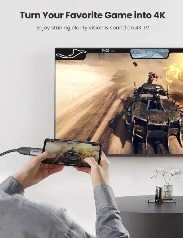 Alt view image 4 of 7 - UGREEN USB C to HDMI Adapter 4K 60Hz Type C Thunderbolt 3 Male to HDMI 2.0 Female Adapter Compatible with iPad Mini 6, MacBook Pro MacBook Air iPad Pro Pixelbook XPS S22 Galaxy and More