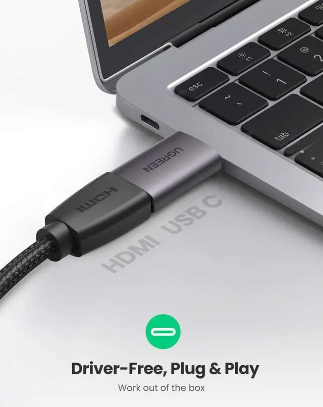 Alt view image 7 of 7 - UGREEN USB C to HDMI Adapter 4K 60Hz Type C Thunderbolt 3 Male to HDMI 2.0 Female Adapter Compatible with iPad Mini 6, MacBook Pro MacBook Air iPad Pro Pixelbook XPS S22 Galaxy and More
