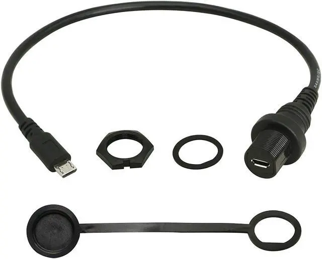 Main image of 30cm Micro USB Mount Extension Dash Flush Cable for Car, Boat, Motorcycle, Truck Dashboard (Micro USB)