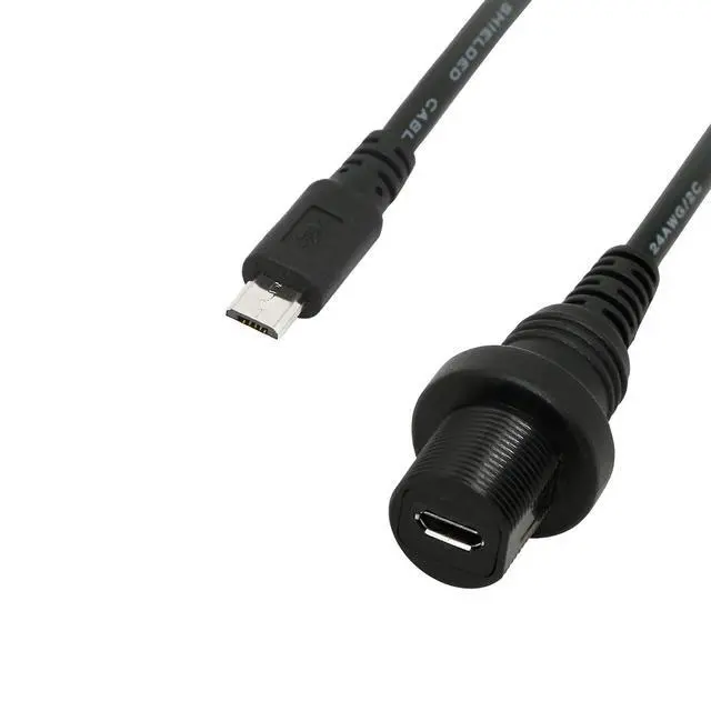 Alt view image 2 of 7 - 30cm Micro USB Mount Extension Dash Flush Cable for Car, Boat, Motorcycle, Truck Dashboard (Micro USB)