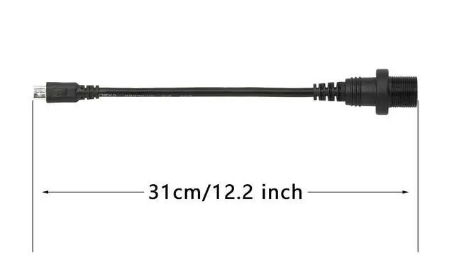 Alt view image 5 of 7 - 30cm Micro USB Mount Extension Dash Flush Cable for Car, Boat, Motorcycle, Truck Dashboard (Micro USB)