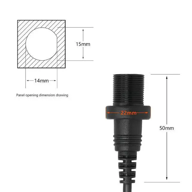 Alt view image 6 of 7 - 30cm USB Type C 2.0 Car Mount Dash Flush Waterproof Extension Cable for Car, Boat, Motorcycle, Truck Dashboard (USB-C)