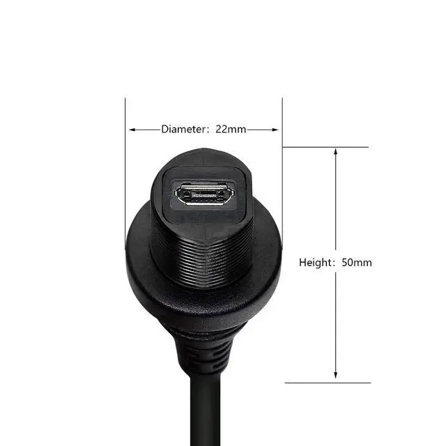 Alt view image 7 of 7 - 30cm Micro USB Mount Extension Dash Flush Cable for Car, Boat, Motorcycle, Truck Dashboard (Micro USB)