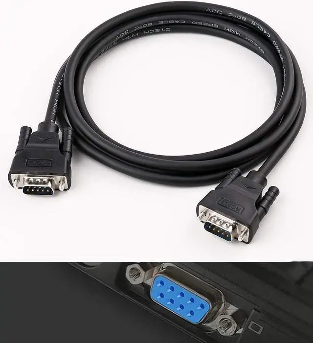 Alt view image 2 of 7 - DTech RS-232 Cable 10ft RS232 Serial Cable Male to Male 9 Pin DB9 Cord Straight Through
