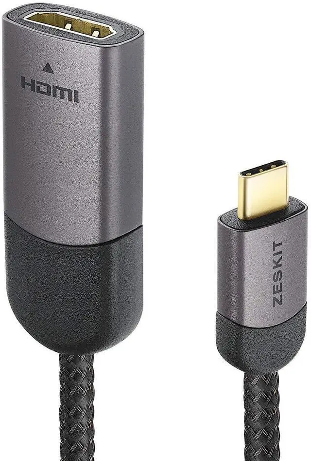 Main image of USB C to HDMI Adatper 23cm - 4K 60Hz - 24K Gold Plated Connectors, USB 3.1 & Thunderbolt 3 Compatible with MacBook Pro, iPad Pro, iMac 4K / 5K / Pro, Surface Book 2 Samsung S8 S9 Note 8 9