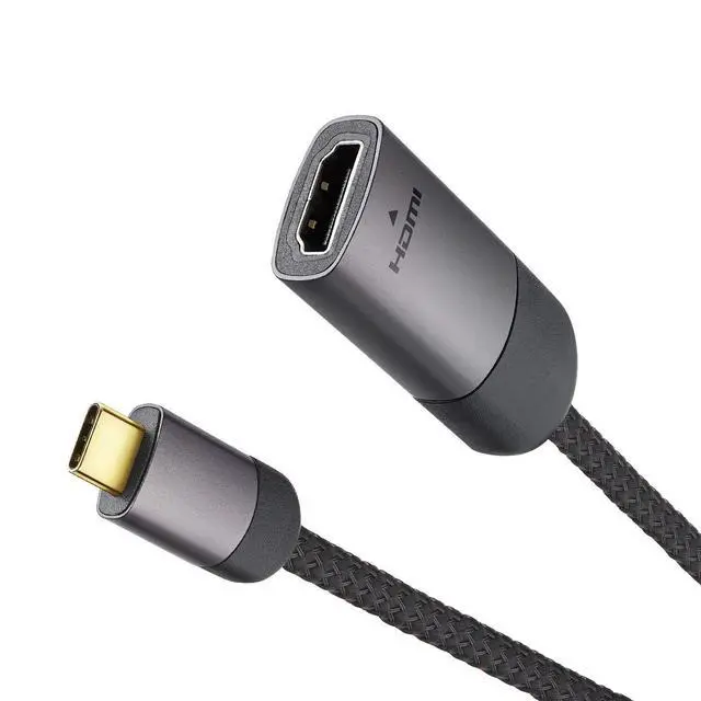 Alt view image 3 of 4 - USB C to HDMI Adatper 23cm - 4K 60Hz - 24K Gold Plated Connectors, USB 3.1 & Thunderbolt 3 Compatible with MacBook Pro, iPad Pro, iMac 4K / 5K / Pro, Surface Book 2 Samsung S8 S9 Note 8 9
