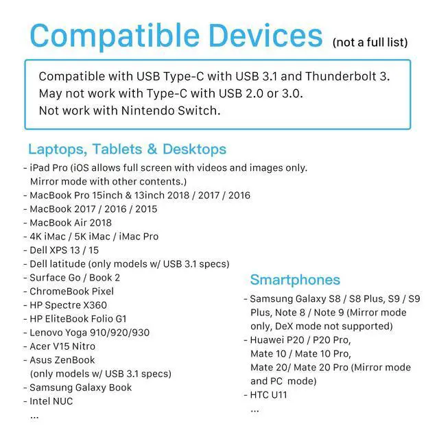 Alt view image 4 of 4 - USB C to HDMI Adatper 23cm - 4K 60Hz - 24K Gold Plated Connectors, USB 3.1 & Thunderbolt 3 Compatible with MacBook Pro, iPad Pro, iMac 4K / 5K / Pro, Surface Book 2 Samsung S8 S9 Note 8 9