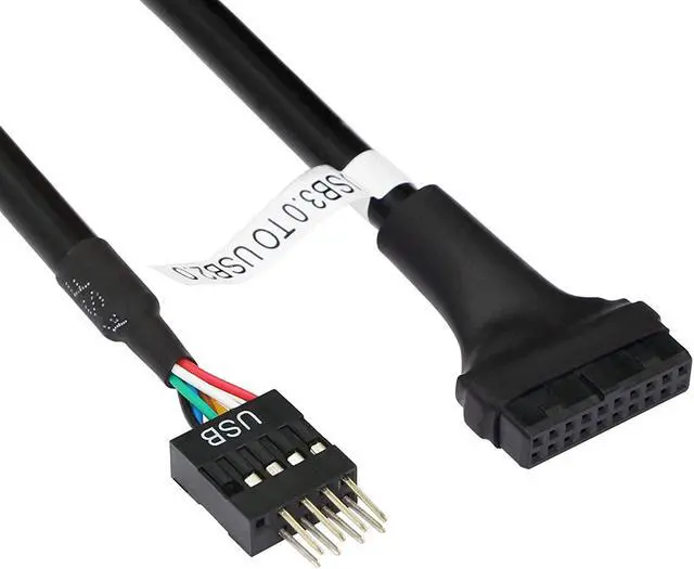 Alt view image 2 of 7 - SinLoon USB 3.0 Header to USB 2.0, USB 3.0 19 Pin Female to USB 2.0 9 Pin Connectors Motherboard Cable for Data Transmission 2-Pack (19Pin Female)