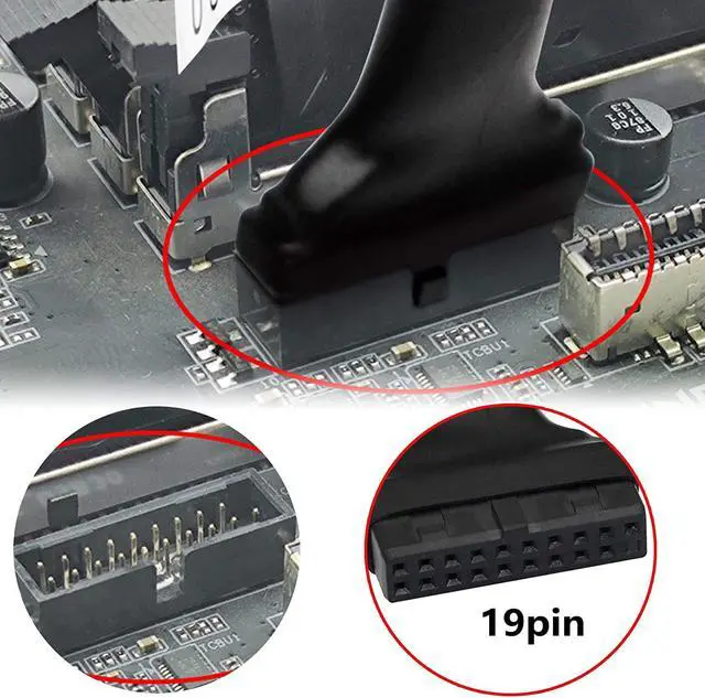 Alt view image 6 of 7 - SinLoon USB 3.0 Header to USB 2.0, USB 3.0 19 Pin Female to USB 2.0 9 Pin Connectors Motherboard Cable for Data Transmission 2-Pack (19Pin Female)