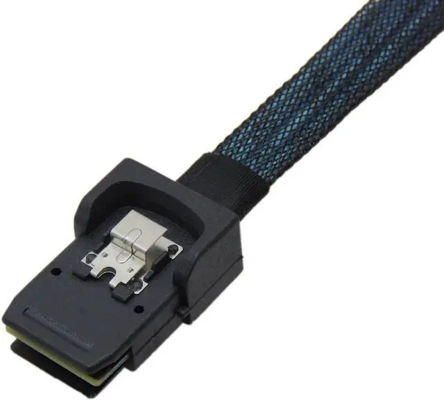 Alt view image 7 of 7 - CABLEDECONN 0.5 M Internal Mini SAS 36Pin Male W/Latch to SATA 7Pin Female (X4) Forward Breakout Cable