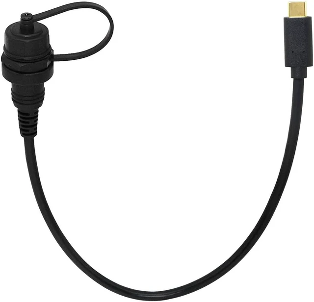Alt view image 3 of 6 - 30cm Gold Plated USB Type C 3.1 Mount Extension Dash Flush Cable for Car, Boat,