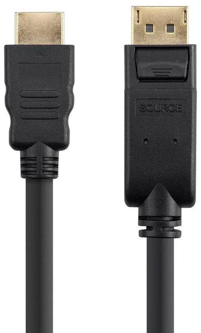 Main image of Monoprice DisplayPort 1.2a to HDTV Cable - 6 Feet | Supports Up to 4K Resolution And 3D Video - Select Series, 6ft, Black