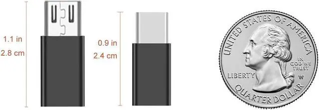 Alt view image 2 of 7 - USB C Adapter, USB Type C (Female) to Micro USB (Male) & Micro USB to USB C Adapter, Camera Charge Adapter Data Transfer for Galaxy S20 S7 Note5 (2 Pack, Black)