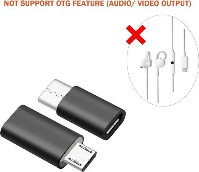 Alt view image 5 of 7 - USB C Adapter, USB Type C (Female) to Micro USB (Male) & Micro USB to USB C Adapter, Camera Charge Adapter Data Transfer for Galaxy S20 S7 Note5 (2 Pack, Black)