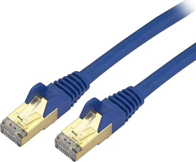 Main image of S 3 ft CAT6a Ethernet Cable - 10 Gigabit Shielded Snagless RJ45 100W PoE Patch Cord - 10GbE STP Category 6a Network Cable w/Strain Relief - Blue Fluke Tested UL/TIA Certified (C6ASPAT3BL)