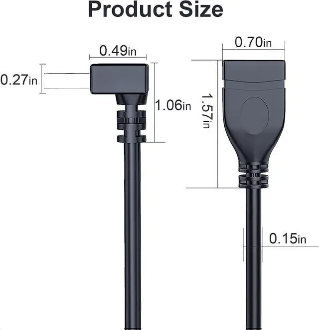 Alt view image 6 of 7 - SuperSpeed USB 3.0 Male to Female Extension Data Cable Up and Down Angle 2PCS for PC Laptop etc..(20CM 8IN)