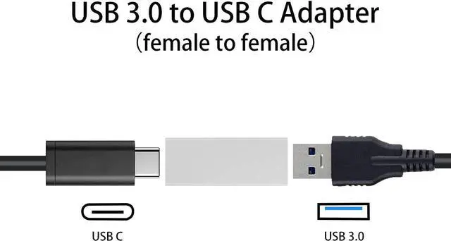 Alt view image 4 of 6 - USB C Female to USB A Female Adapter USB C Female to USB 3.0 Female Adapte Double-Side Transmission USB C to USB 3.0 Adapter Connector Compatible with iPhone MacBook Pro etc 2 Pack (Silver)