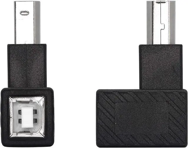 Alt view image 2 of 6 - USB 2.0 Type-B Printer Adapter, 2 Pack 90 Degrees USB 2.0 B Male to Type-B Female Printer Adapter  for Printer, Scanner, Mobile HDD and More Left Angle