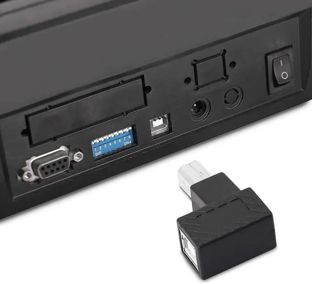 Alt view image 5 of 6 - USB 2.0 Type-B Printer Adapter, 2 Pack 90 Degrees USB 2.0 B Male to Type-B Female Printer Adapter  for Printer, Scanner, Mobile HDD and More Left Angle