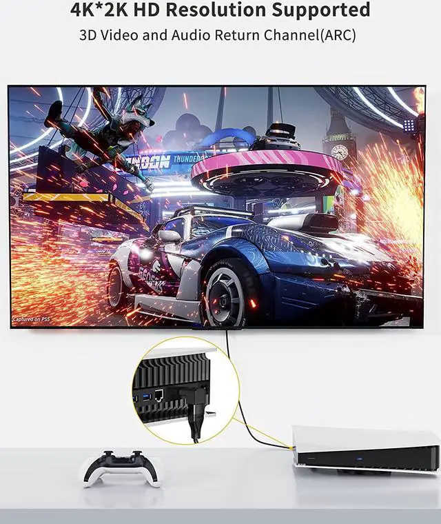 Alt view image 3 of 7 - HDMI Adapter Male to Female, CableCreation 2 Pack 90 and 270 Degree Upward Angle Converter, HDMI L Shape Flat Extender for Wall TV, Roku, PS5, Fire Stick, Chromecast, Nintendo Switch, Laptop,Xbox, PC