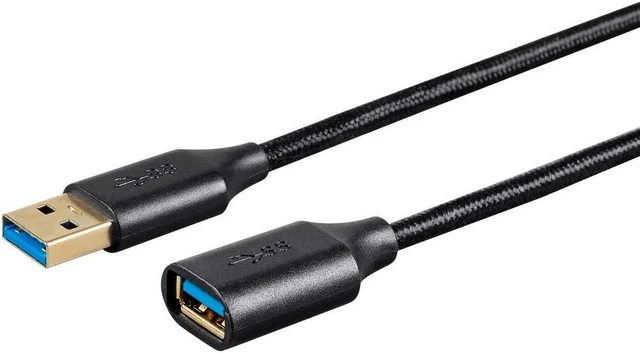 Alt view image 2 of 6 - Monoprice 130716 USB 3.0 A Male to A Female Premium Extension Cable 10', Black