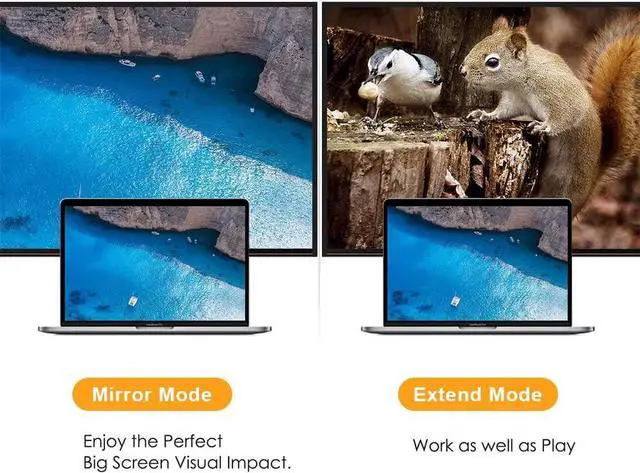 Alt view image 5 of 7 - Active DisplayPort to HDMI VGA Adapter, CableCreation 2 in 1 DP Hub DP to HDMI VGA Converter, HDMI 2.0 Support UHD 4K@60Hz Video/ Audio, Black