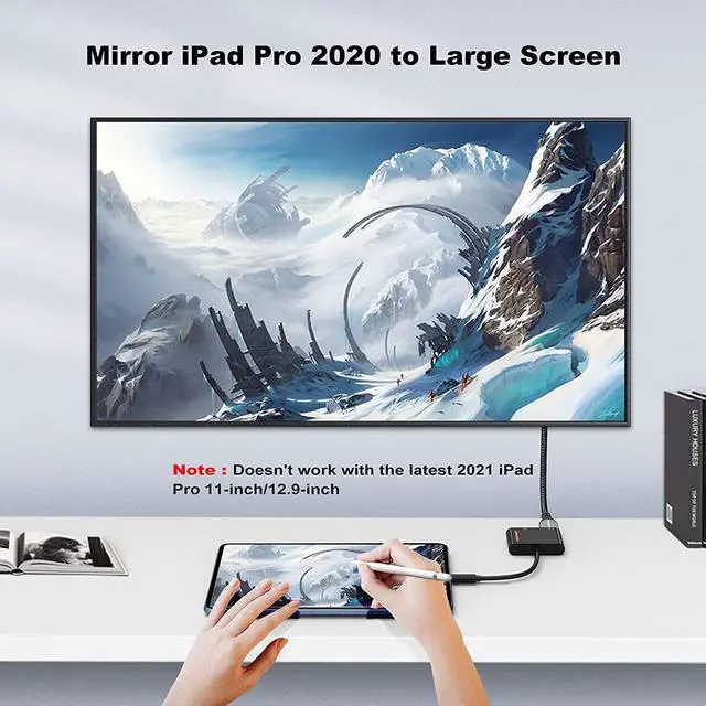 Alt view image 5 of 6 - USB C to HDMI + VGA, CableCreation Type C to Dual HDMI VGA Splitter Thunderbolt 3 Compatible Adapter, Compatible with XPS 13, MacBook Pro 2019,iPad Pro 2019, Yoga 910,Surface?Go, Chromebook Pixel