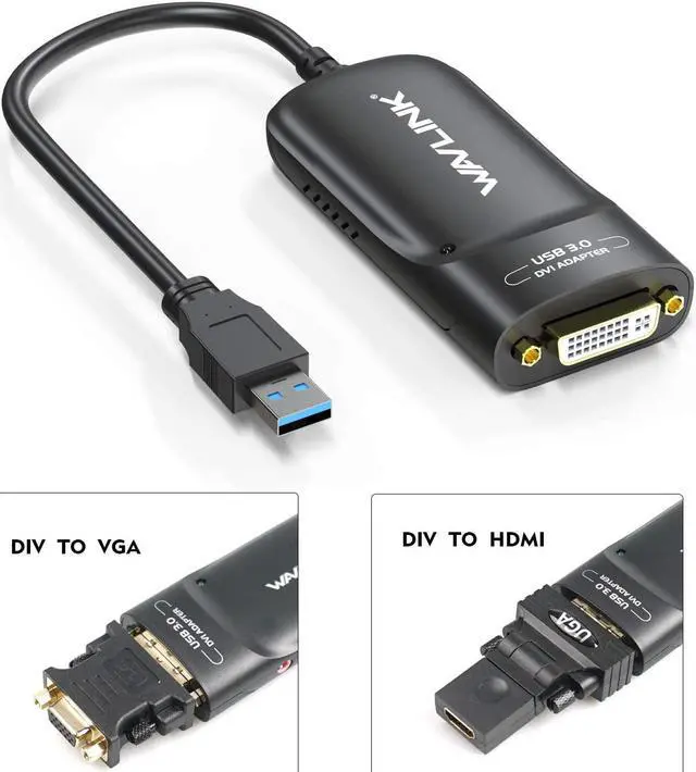 Alt view image 3 of 6 - South City Mall USB3.0 to DVI/VGA Universal Graphic AdapterSupports Primary/2048x1152 Extend/Mirror Video Mode up to 6 Display Units with Aduio Port Displaylink Chip for Windows, Chrome OS