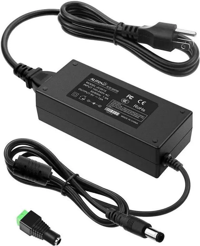 Main image of 5V 15A AC to DC Power Supply Adapter Transformer Converter 5.5x2.5mm Plug 100V-240V AC Input for WS2811 2801 WS2812B LED Strip Pixel Light - OEM