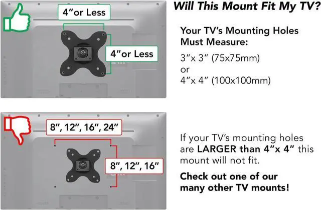 Alt view image 4 of 7 - Small TV Monitor Wall Mount Arm | VESA Wall Mount Bracket | Fits 19 20 21 22 23 24 25 26 27 Inch Display Screens | 75 100 VESA and RV Compatible | Tilts and Swivels | Holds up to 40 Pounds