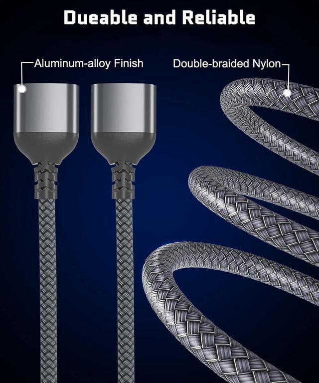 Alt view image 7 of 7 - Elebase USB Splitter Y Cable 1FT,1 Male to 4 Female USB-A Expander Hub,Multi USB Port Extender,Extra Multiport Data Charger Split Adapter for Mac Macbook,Car,Xbox One Series X/S,Flash Drive,HDD,Laptop