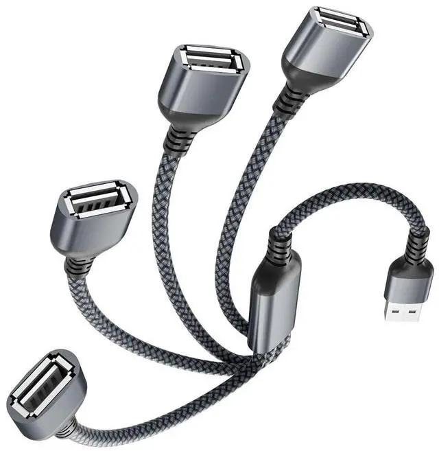 Main image of USB Splitter 1 in 4 Out for PS5,USB Charger Splitter Y Cable 1FT,Multi Port USBA Extension Cord,Multiport 2/3/4 Out Data Charging Split Adapter for Keyboard,Mouse,TV,Laptop,Xbox Series X/S